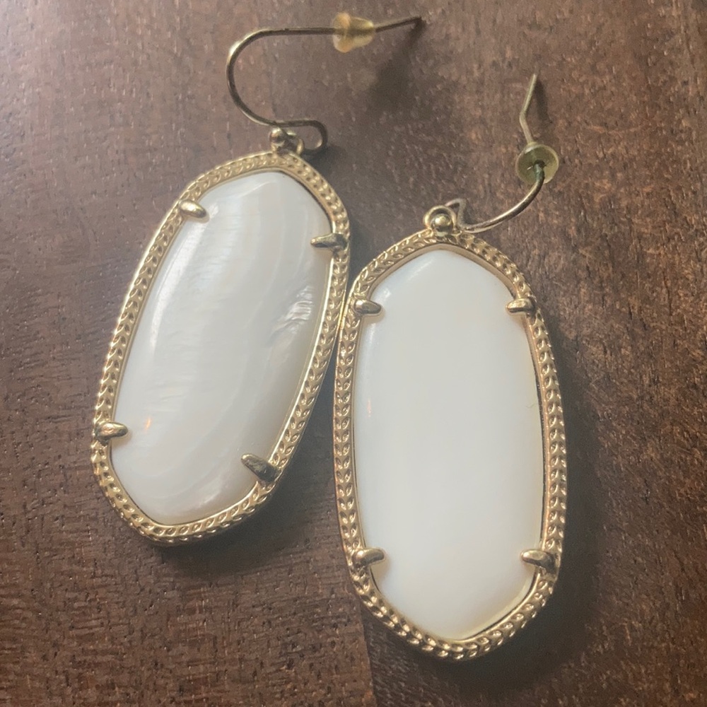 Kendra Scott Gold and White Earrings